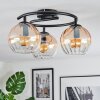 Koyoto Plafondlamp, Kogellampje 37 cm Amber, Duidelijk, 3-lichts