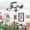 Koyoto Plafondlamp, Kogellampje Amber, Chroom, Rookkleurig, 6-lichts