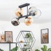 Koyoto Plafondlamp, Kogellampje Amber, Chroom, Duidelijk, Rookkleurig, 6-lichts