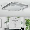 Salmi Plafondlamp, Paneel LED Grijs, Zilver, 1-licht