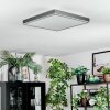 Salmi Plafondlamp, Paneel LED Grijs, Zilver, 1-licht, Afstandsbediening