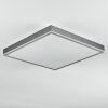 Salmi Plafondlamp, Paneel LED Grijs, Zilver, 1-licht, Afstandsbediening
