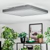 Salmi Plafondlamp, Paneel LED Grijs, Zilver, 1-licht, Afstandsbediening