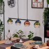 Koyoto Hanglamp, Kogellampje, Hanglamp Blauw, Groen, Duidelijk, Koperkleurig, 4-lichts