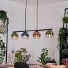 Koyoto Hanglamp, Kogellampje, Hanglamp Blauw, Groen, Duidelijk, Koperkleurig, 4-lichts
