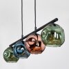 Ripoll Hanglamp, Kogellampje, Hanglamp Blauw, Groen, Koperkleurig, 4-lichts
