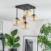 Koyoto Plafondlamp, Kogellampje Amber, Duidelijk, 5-lichts
