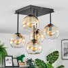 Koyoto Plafondlamp, Kogellampje Amber, Duidelijk, 5-lichts