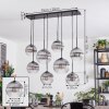 Koyoto Hanglamp, Kogellampje, Hanglamp Duidelijk, Rookkleurig, 8-lichts