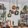 Ripoll Hanglamp, Kogellampje, Hanglamp Blauw, Goud, Groen, Koperkleurig, 6-lichts