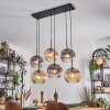 Ripoll Hanglamp, Kogellampje, Hanglamp Amber, Duidelijk, Rookkleurig, 6-lichts