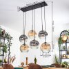 Ripoll Hanglamp, Kogellampje, Hanglamp Amber, Duidelijk, Rookkleurig, 6-lichts