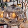 Ripoll Hanglamp, Kogellampje, Hanglamp Amber, Duidelijk, Rookkleurig, 6-lichts