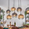 Ripoll Hanglamp, Kogellampje, Hanglamp Amber, Duidelijk, Rookkleurig, 6-lichts