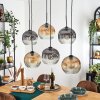 Ripoll Hanglamp, Kogellampje, Hanglamp Amber, Duidelijk, Rookkleurig, 6-lichts
