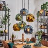 Ripoll Hanglamp, Kogellampje, Hanglamp Blauw, Goud, Groen, 6-lichts
