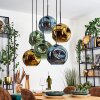 Ripoll Hanglamp, Kogellampje, Hanglamp Blauw, Goud, Groen, 6-lichts