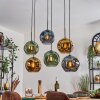 Ripoll Hanglamp, Kogellampje, Hanglamp Blauw, Goud, Groen, 6-lichts