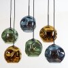 Ripoll Hanglamp, Kogellampje, Hanglamp Blauw, Goud, Groen, 6-lichts