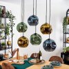 Ripoll Hanglamp, Kogellampje, Hanglamp Blauw, Goud, Groen, 6-lichts
