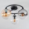 Gastor Plafondlamp, Kogellampje 37 cm Amber, Duidelijk, Rookkleurig, 3-lichts