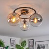 Gastor Plafondlamp, Kogellampje 37 cm Amber, Duidelijk, Rookkleurig, 3-lichts