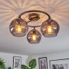 Koyoto Plafondlamp, Kogellampje 37 cm Rookkleurig, 3-lichts