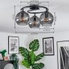 Koyoto Plafondlamp, Kogellampje 37 cm Rookkleurig, 3-lichts