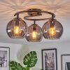 Koyoto Plafondlamp, Kogellampje 37 cm Rookkleurig, 3-lichts