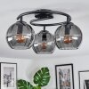 Koyoto Plafondlamp, Kogellampje 37 cm Rookkleurig, 3-lichts