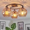 Koyoto Plafondlamp, Kogellampje 37 cm Amber, 3-lichts