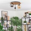 Ripoll Plafondlamp, Kogellampje Natuurlijke kleuren, Zwart, 3-lichts