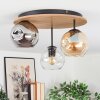 Ripoll Plafondlamp, Kogellampje Natuurlijke kleuren, Zwart, 3-lichts