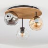 Ripoll Plafondlamp, Kogellampje Natuurlijke kleuren, Zwart, 3-lichts