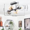 Koyoto Plafondlamp, Kogellampje Amber, Duidelijk, Rookkleurig, 6-lichts