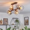 Koyoto Plafondlamp, Kogellampje Amber, Duidelijk, Rookkleurig, 6-lichts