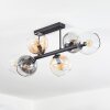 Koyoto Plafondlamp, Kogellampje Amber, Duidelijk, Rookkleurig, 6-lichts
