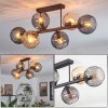 Koyoto Plafondlamp, Kogellampje Amber, Rookkleurig, 6-lichts
