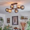 Koyoto Plafondlamp, Kogellampje Amber, Rookkleurig, 6-lichts