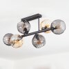Koyoto Plafondlamp, Kogellampje Amber, Rookkleurig, 6-lichts