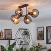 Koyoto Plafondlamp, Kogellampje Amber, Rookkleurig, 6-lichts