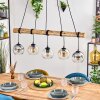 Koyoto Hanglamp, Kogellampje, Hanglamp Amber, Duidelijk, Rookkleurig, 5-lichts