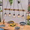 Koyoto Hanglamp, Kogellampje, Hanglamp Amber, Duidelijk, Rookkleurig, 5-lichts