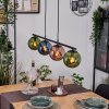 Gastor Hanglamp, Kogellampje, Hanglamp Blauw, Groen, Koperkleurig, 4-lichts