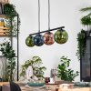Gastor Hanglamp, Kogellampje, Hanglamp Blauw, Groen, Koperkleurig, 4-lichts