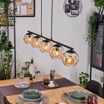 Ripoll Hanglamp, Kogellampje, Hanglamp Amber, 5-lichts