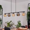 Ripoll Hanglamp, Kogellampje, Hanglamp Amber, Rookkleurig, 5-lichts