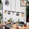 Ripoll Hanglamp, Kogellampje, Hanglamp Amber, Duidelijk, Rookkleurig, 5-lichts