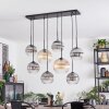 Koyoto Hanglamp, Kogellampje, Hanglamp Amber, Duidelijk, Rookkleurig, 8-lichts