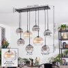 Koyoto Hanglamp, Kogellampje, Hanglamp Amber, Duidelijk, Rookkleurig, 8-lichts